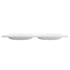 Plan vasque double l.120,6 x H.12,3 x P.45,2 cm, en céramique blanche, GoodHome levanna