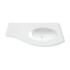 Plan vasque droit en verre l.104 cm, Vague