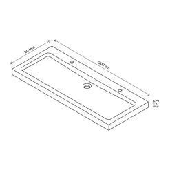 Plan vasque en pierre noire l.120 cm, Cooke & Lewis Harmon