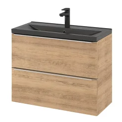 Plan vasque faible profondeur noir GoodHome Nira 80 cm