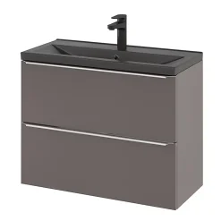 Plan vasque faible profondeur noir GoodHome Nira 80 cm