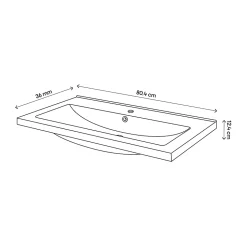 Plan vasque faible profondeur noir GoodHome Nira 80 cm