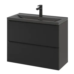 Plan vasque faible profondeur noir GoodHome Nira 80 cm