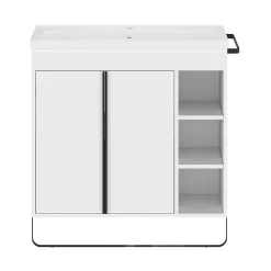 Plan vasque faible profondeur blanc GoodHome Nira 80 cm
