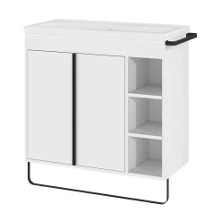 Plan vasque faible profondeur blanc GoodHome Nira 80 cm