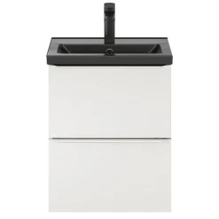 Plan vasque faible profondeur noir GoodHome Nira 50 cm