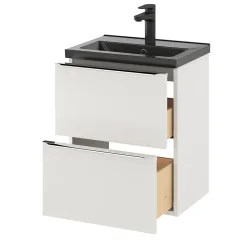 Plan vasque faible profondeur noir GoodHome Nira 50 cm
