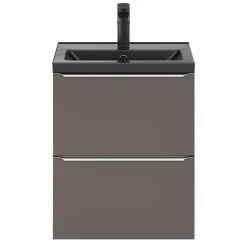 Plan vasque faible profondeur noir GoodHome Nira 50 cm