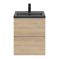 Plan vasque faible profondeur noir GoodHome Nira 50 cm