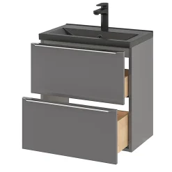 Plan vasque faible profondeur noir GoodHome Nira 60 cm