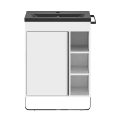 Plan vasque faible profondeur noir GoodHome Nira 60 cm