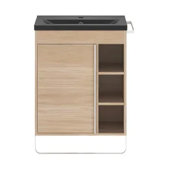 Plan vasque faible profondeur noir GoodHome Nira 60 cm