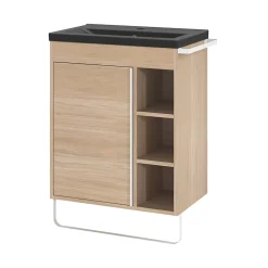 Plan vasque faible profondeur noir GoodHome Nira 60 cm