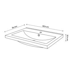 Plan vasque faible profondeur noir GoodHome Nira 60 cm