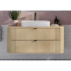Plan vasque KORI 120 cm chene clair Accessoire pour meuble sous vasque
