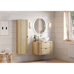 Plan vasque KORI 80 cm chene clair Accessoire pour meuble sous vasque