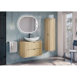 Plan vasque KORI 80 cm chene clair Accessoire pour meuble sous vasque