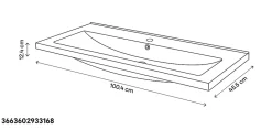 Plan vasque l.100 cm GoodHome Nira en porcelaine vitrifié coloris noir