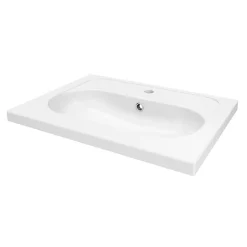 Plan vasque l.60,6 x H.12,3 x P.45,2 cm, en céramique blanche, GoodHome levanna