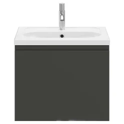 Plan vasque l.60,6 x H.12,3 x P.45,2 cm, en céramique blanche, GoodHome levanna