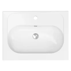Plan vasque l.60,6 x H.12,3 x P.45,2 cm, en céramique blanche, GoodHome levanna