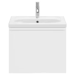 Plan vasque l.60,6 x H.12,3 x P.45,2 cm, en céramique blanche, GoodHome levanna