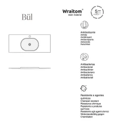 Plan vasque lavabo POALGI résine Wraitom 100x46 cm marron tundra série Bül