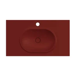 Plan vasque lavabo POALGI résine Wraitom 120x46 cm rouge tassili série Bül
