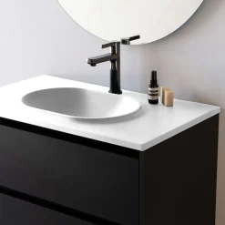 Plan vasque lavabo POALGI résine Wraitom 120x46 cm blanc série Bül