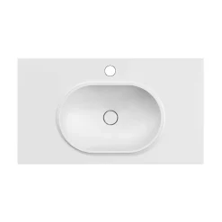 Plan vasque lavabo POALGI résine Wraitom 100x46 cm blanc série Bül