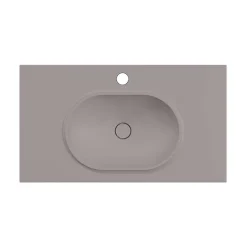 Plan vasque lavabo POALGI résine Wraitom 80x46 cm gris concret série Bül