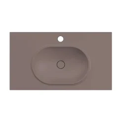 Plan vasque lavabo POALGI résine Wraitom 120x46 cm marron tundra série Bül