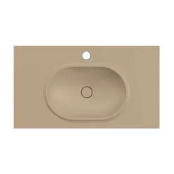 Plan vasque lavabo POALGI résine Wraitom 120x46 cm beige albero série Bül