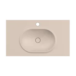 Plan vasque lavabo POALGI résine Wraitom 120x46 cm blanc perle série Bül