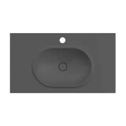 Plan vasque lavabo POALGI résine Wraitom 80x46 cm noir antracita série Bül