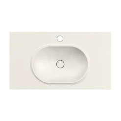 Plan vasque lavabo POALGI résine Wraitom 120x46 cm blanc marfil série Bül