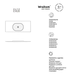 Plan vasque lavabo POALGI résine Wraitom 100x46 cm gris concret série Bül