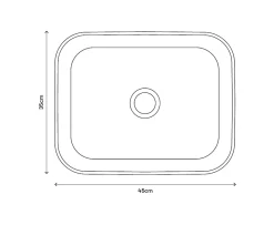 Plan vasque lave-mains blanc GoodHome Lana L. 44,7 x H. 14,2 x P. 30,7 cm