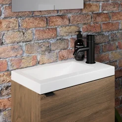 Plan vasque lave-mains blanc en résine, GoodHome Beni