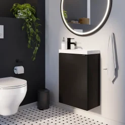 Plan vasque lave-mains blanc en résine, GoodHome Beni
