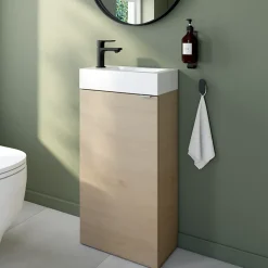 Plan vasque lave-mains blanc en résine, GoodHome Beni