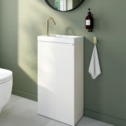 Plan vasque lave-mains blanc en résine, GoodHome Beni