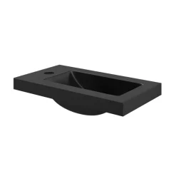 Plan vasque lave-mains en résine noire l.44,2 x H.9,9 x P.23,2 cm Beni