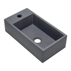 Plan vasque lave-mains l.44,2 x H.12 x P.23,2 cm, béton gris, Homesight