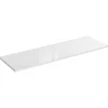 Plan vasque NALYA 141 cm Blanc brillant et chene clair Plateau pour double meuble vasque