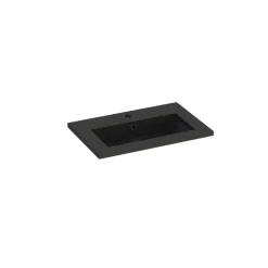 Plan vasque noir en résine faible profondeur l.60 cm, Calao