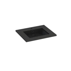 Plan vasque noir en résine l.60 cm, Calao