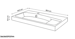 Plan vasque noir GoodHome Mila 80 cm