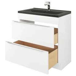 Plan vasque noir GoodHome Nira 80 cm