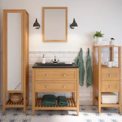 Plan vasque noir GoodHome Nira 80 cm